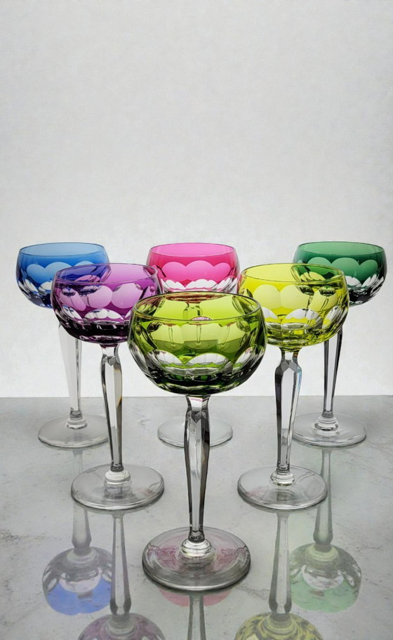 Image 1 of 6 Val Saint Lambert Wine Glasses, 1960s