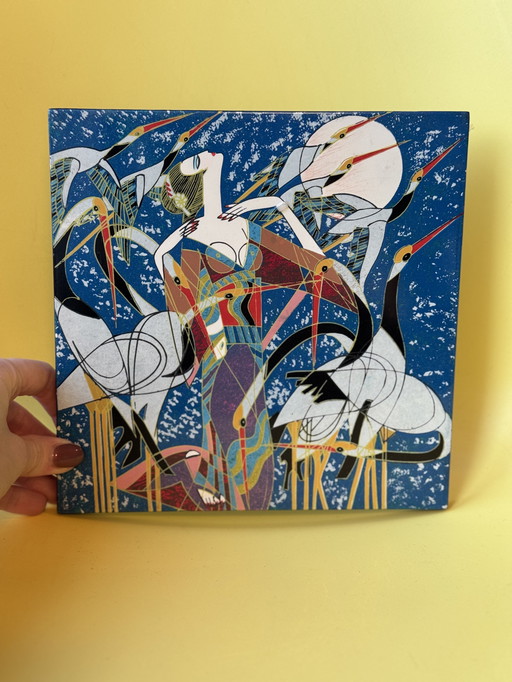 Wall tile Ting Shao Kuang - artwork - lacquerware on wood