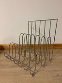 Vintage Chrome Magazine & Vinyl Rack – Space Age Style (1970s)