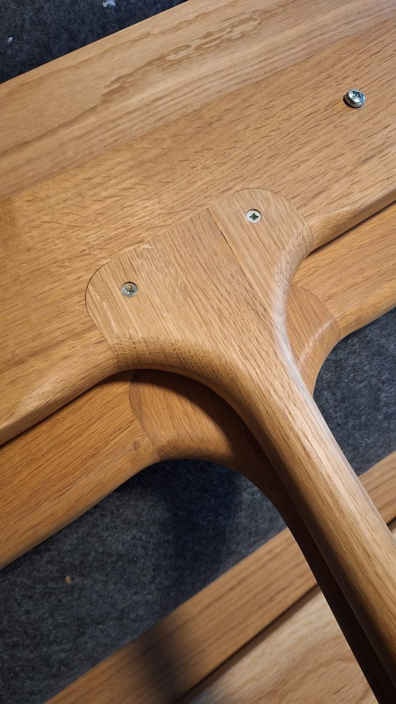 Gazzda Bett mit gelbem geflochtenem Kopfteil, Doppelbetten, Holz, Stoff, Modern (Foto 3 von 6)
