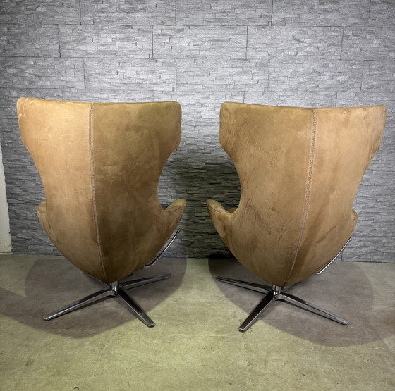 2x Leolux Caruzzo con 1 Pouf Pelle Nubuck – Poltrone, Alluminio (photo 6 of 15)