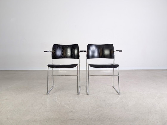 Image 1 of Originele set van 4 Howe 40/4 stoelen David Rowland Midcentury stapelstoel