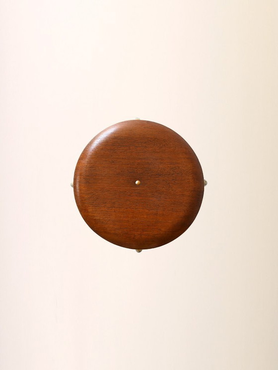 Image 1 of Skandinavischer Hocker aus Metall und Teakholz aus den 1960er Jahren