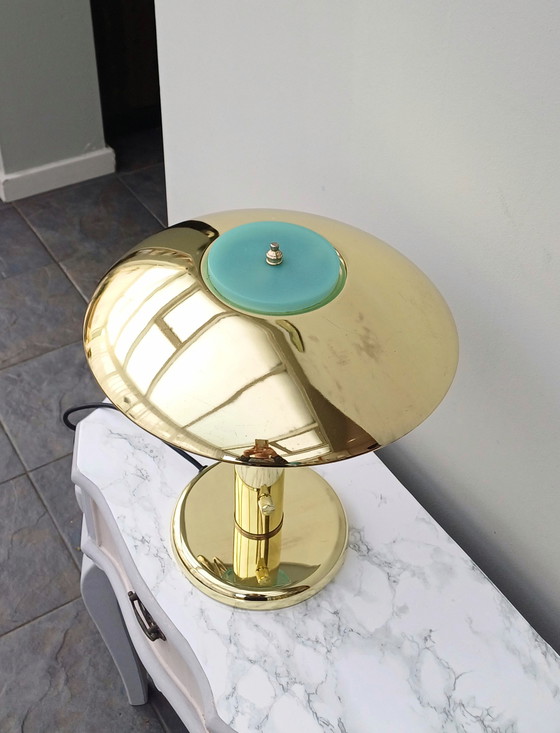 Image 1 of Vintage Banker's mushroom lamp