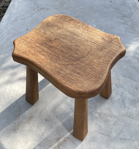 Image 1 of Vintage solid oak milk stool