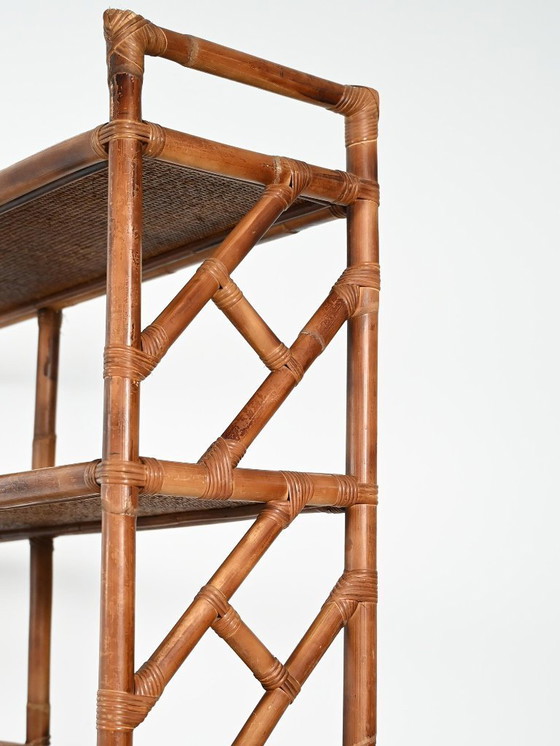 Image 1 of Librería de bambú y ratán de los años 60