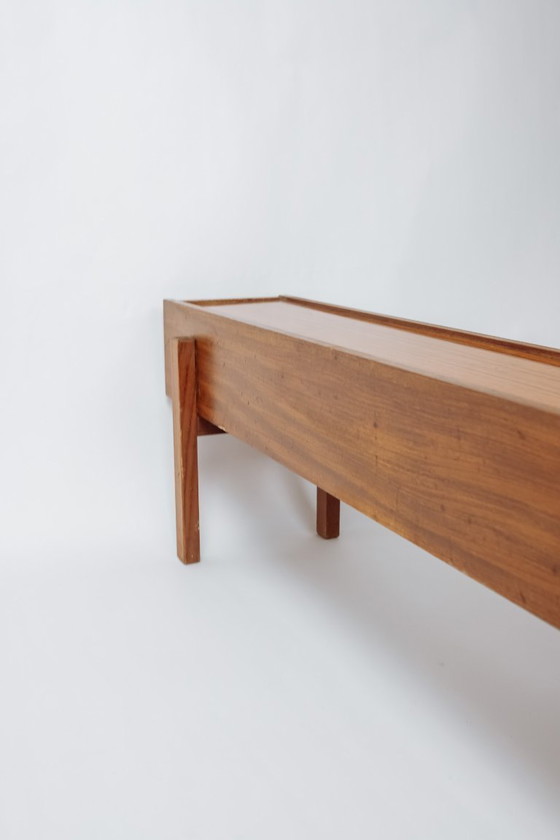 Image 1 of Smalle lange vintage salontafel of bijzettafel