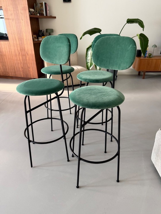 4x Sgabelli da bar Audo Copenhagen Afterroom Plus - City Velvet CA7832/031 Verde – Metal (photo 9 of 9)