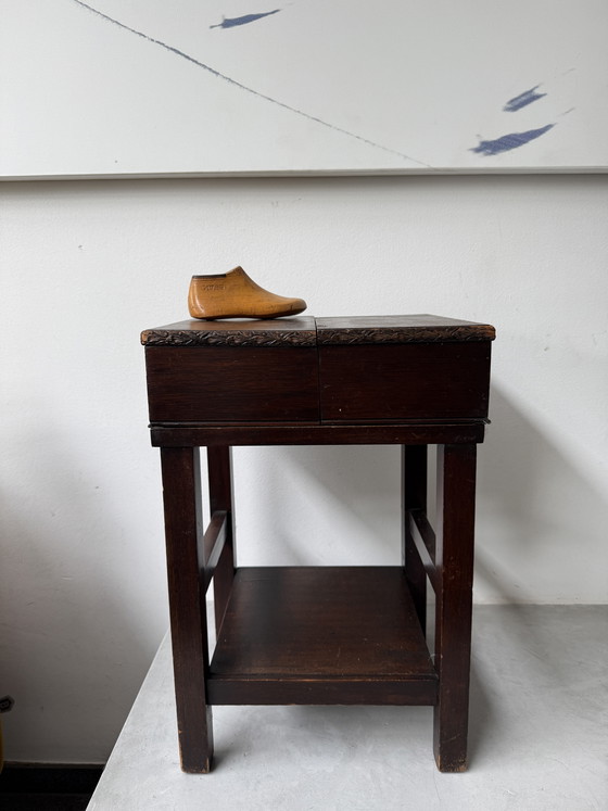 Image 1 of Antique shoe polishing table | vintage shoe shine stand