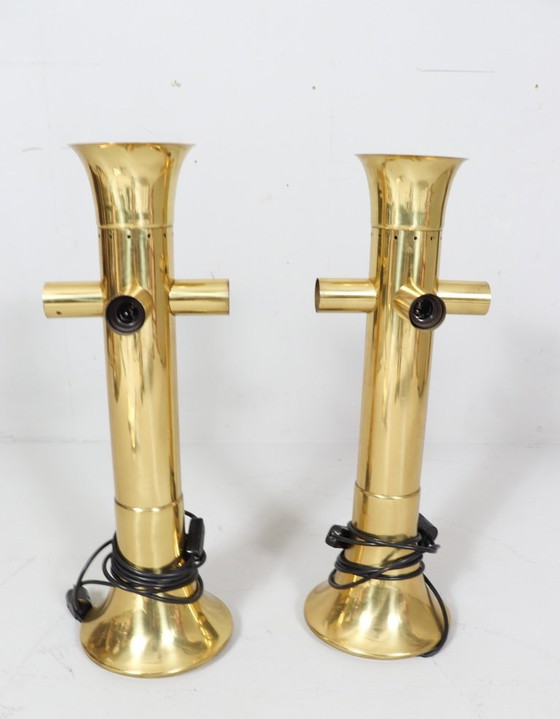 Image 1 of 2 lampes sculpturales/de table de Carlo Giorgi pour Bottega Gadda, modèle : Ippocastano, Italie, années 1970.