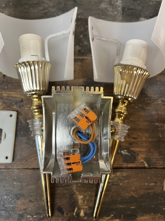 Image 1 of Set of Double Vintage Hollywood Regency Wall Lights