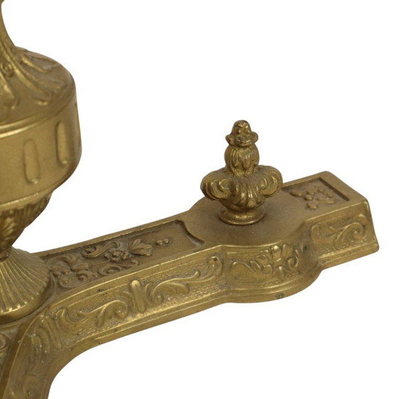 Vintage Brass Side Table with Round Onyx Marble Top (photo 7 of 23)