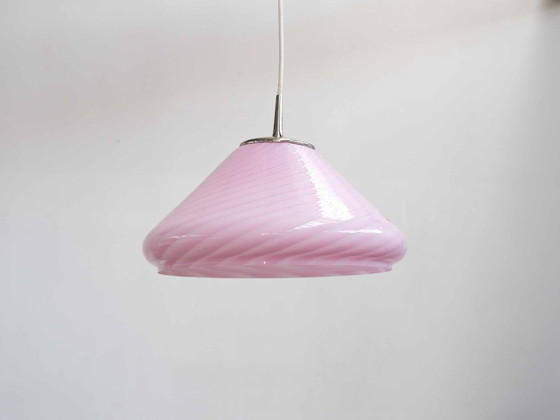 Image 1 of Vintage "Pink Murano" hanglamp, Italiaans design uit de jaren 70 (Mid-Century).