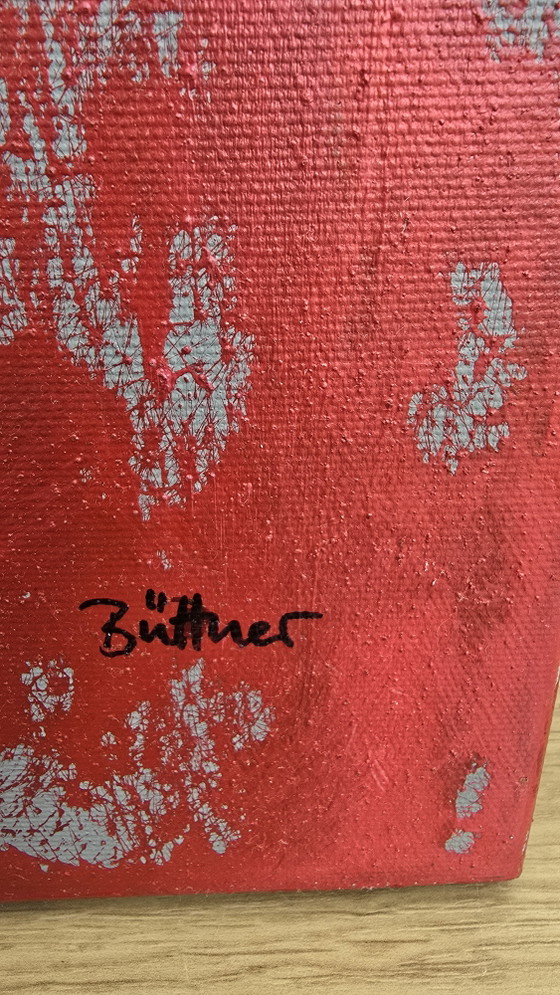 Original Signed Abstract Expressionist Canvas Painting - Büttner – Paintings & Drawings, Wood (photo 2 of 11)
