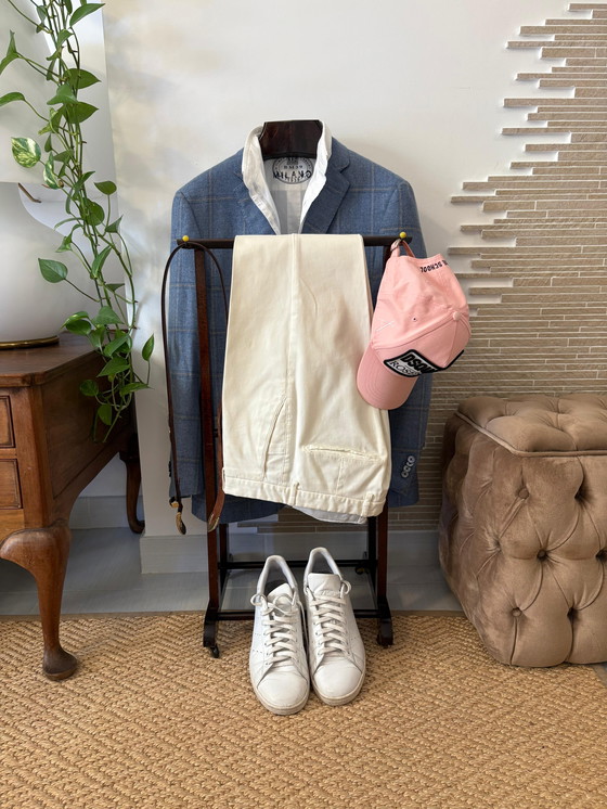 Image 1 of Mid century rustic Valet stand vintage appendiabiti dress rack wooden clothes design dressboy italian organizer servomuto gentle