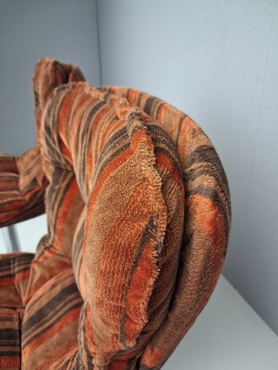Set van 2 Vintage Draaifauteuils, Jaren 70 – Draaistoelen, Chrome, Textile (photo 9 of 10)