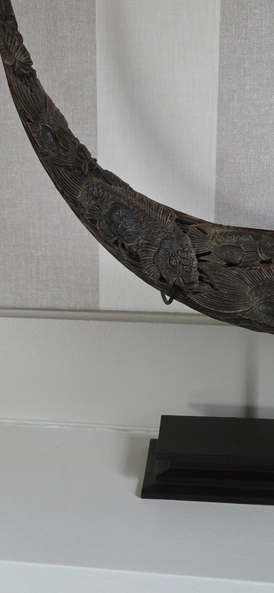 Image 1 of Grote, fijn bewerkte buffelhoorn (ref. 4119)