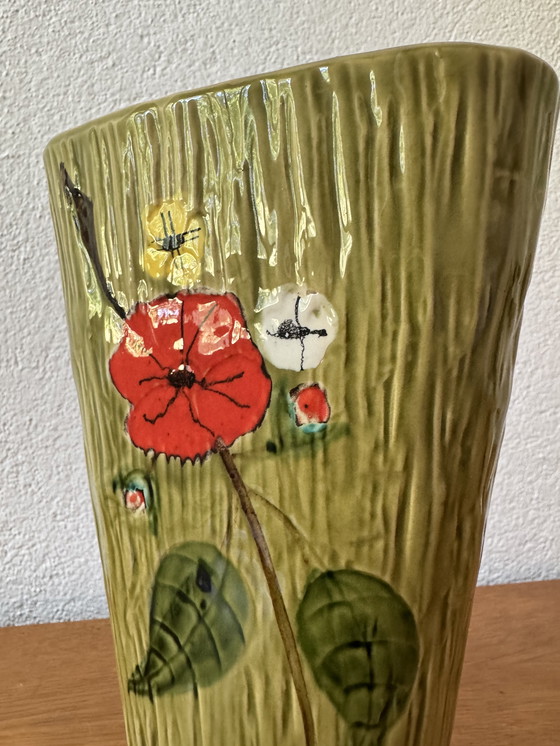 Image 1 of Triangular ceramic vase from the 60s