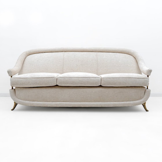 Image 1 of Sofá y dos sillones de estilo Art Déco francés, década de 1950.