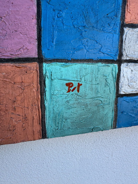 Tableau abstrait géométrique coloré – Peintures et dessins, Toile (photo 3 of 14)