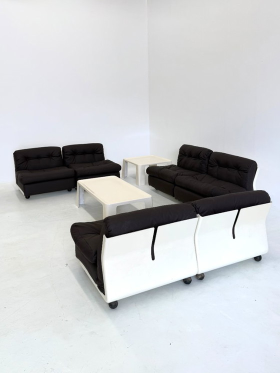 Image 1 of Ensemble canapé/fauteuil modulable Amanta de Mario Bellini pour C&B Italia, couleur marron foncé