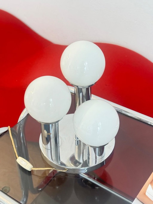 Vintage Mid-Century Modern Tischlampe aus Chrom, 1970er Jahre, Spanien