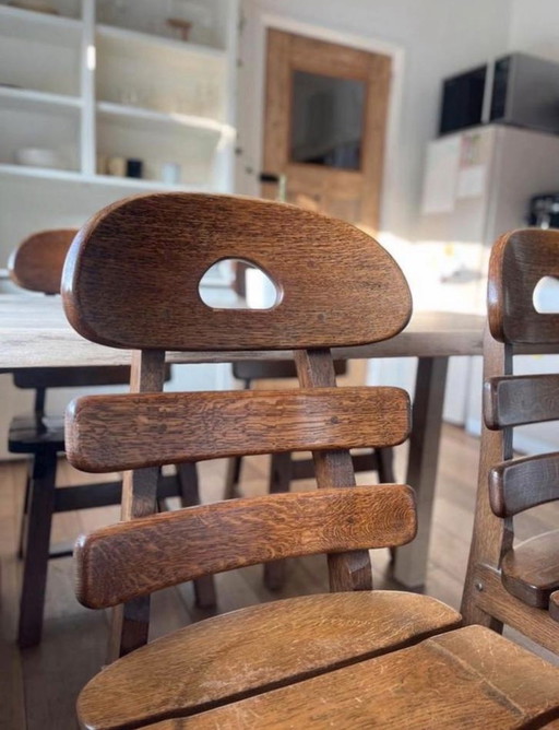 Spanish Brutalist "Fishbone" chairs