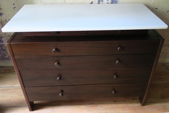 Image 1 of Italian Marble and Mahogany Chest of Drawers, 1960s