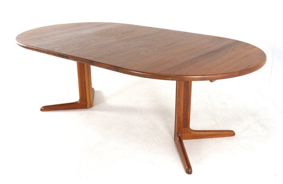 Image 1 of Vintage Round Danish 2x Extendable Teak Dining Table