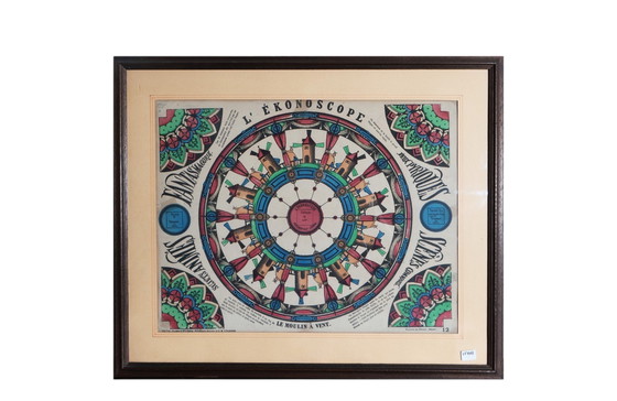 Image 1 of L'Ekonoscope, Set of 3 Framed Original Phenakistoscopes, France Epinal, XIX Cent.