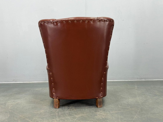 Image 1 of Sillón italiano de cuero sintético de mediados de siglo de la década de 1950