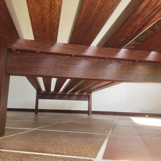 Image 1 of 1960s Wenge Design Set | Slatted Sofa and Coffee Table