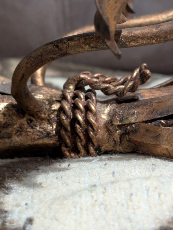 Image 1 of Pair of exclusive Florentine wall lights “Wheat Sheaf” – Mid-Century Design (Attribution: Hans Kögl / Banci Firenze)