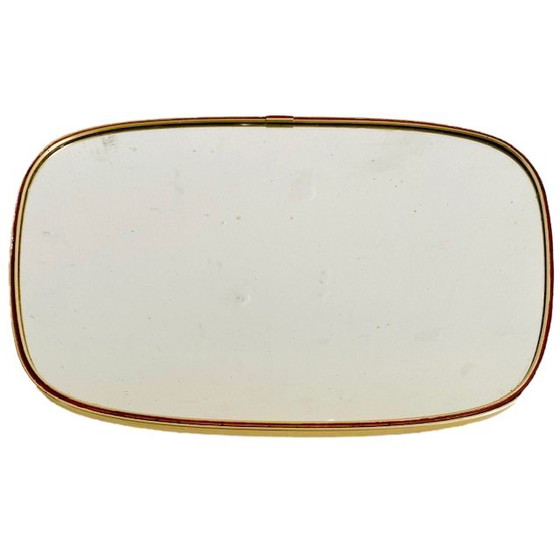 Image 1 of Mid - Century asymmetrical mirror brass 1950s