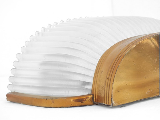 Image 1 of Lampada da parete Archimede Seguso Italia in cristallo pressato e ottone, design anni '30