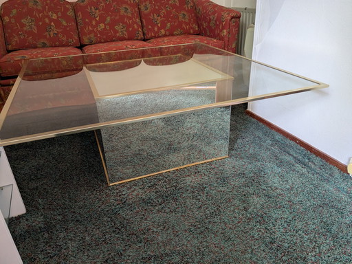Table basse vintage or/miroir