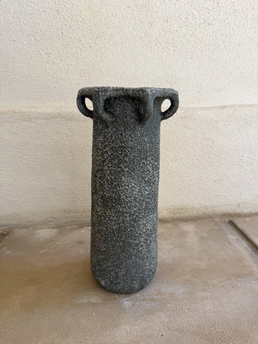 Textured vintage ceramic vase – Brutalist design from the 1970s