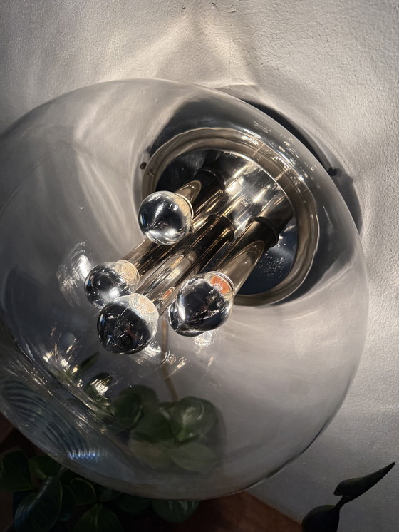 Image 1 of Lampada da parete vintage in stile "Globe" dell'era spaziale, Glashütte Limburg '70