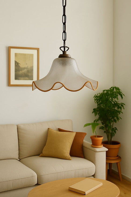 Image 1 of Lampada da soffitto in vetro di Murano di Eglo Leuchten (anni '70)