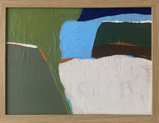 Abstract schilderij 30 x 40 cm inclusief lijst 