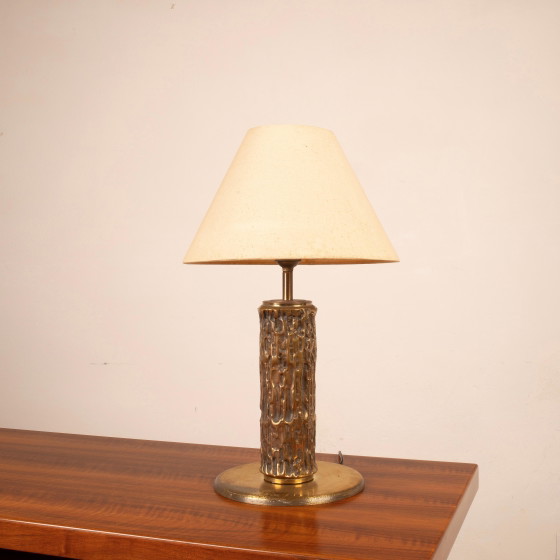 Luciano Frigerio Brutalistische italienische Messinglampe 1970 – Tischlampen, Brass, Italian Design (photo 8 of 18)