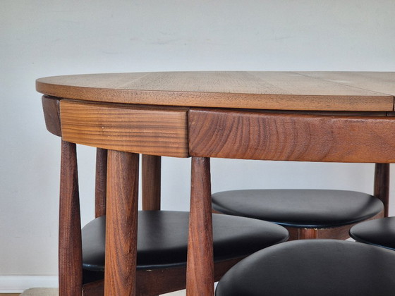 Image 1 of  Set da pranzo allungabile Roundette in teak di Hans Olsen per Frem Røjle, Danimarca, anni '60