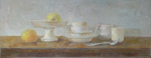Alicia Grau (Oil On Canvas, 33 X 81 Cm) “Still Life With Fruit”