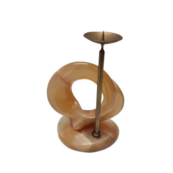 Image 1 of Portacandele di design in calcite arancione