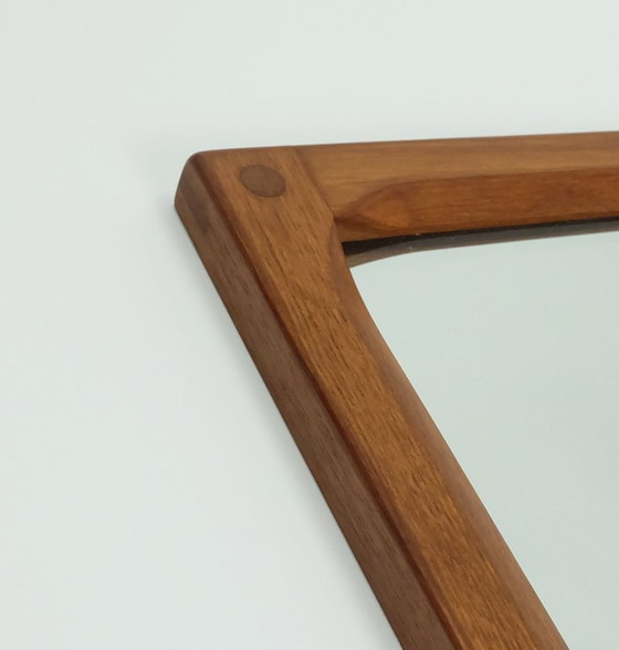Image 1 of large rectangular danish modern WALL MIRROR aksel kjersgaard odder furniture denmark solid teak frame 1970s