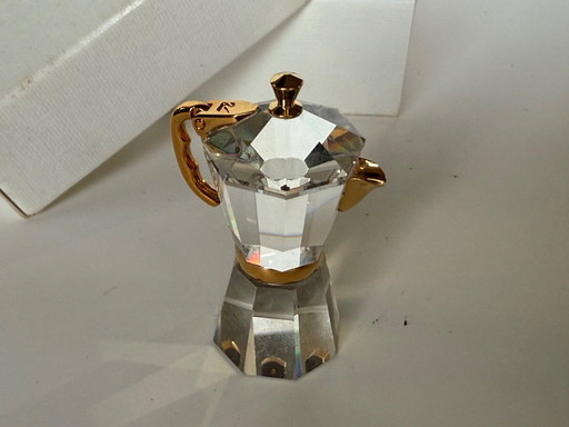 Swarovski miniature italian coffee maker 