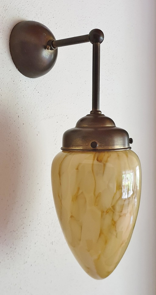 Art Deco Marbled Wall Lamp