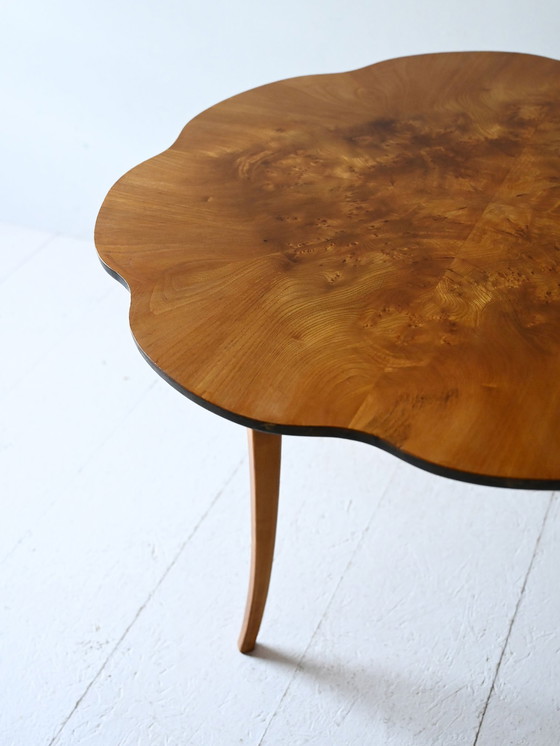 Image 1 of Vintage Swedish Déco Birch Side Table, 1940s