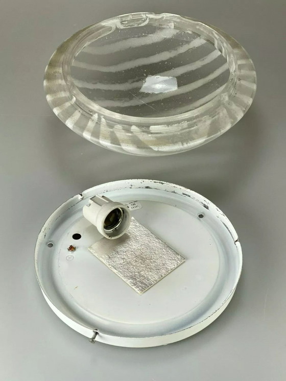 Image 1 of 70s Peill & Putzler Plafoniere ceiling lamp glass space design lamp 70s