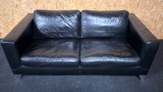Image 1 of Machalke Design Leather Sofa Model Pablo Black